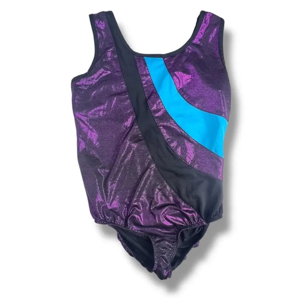 Danskin Now Gymnastics & Dance Elite Foil Leotard with Matching Shorts 10/12